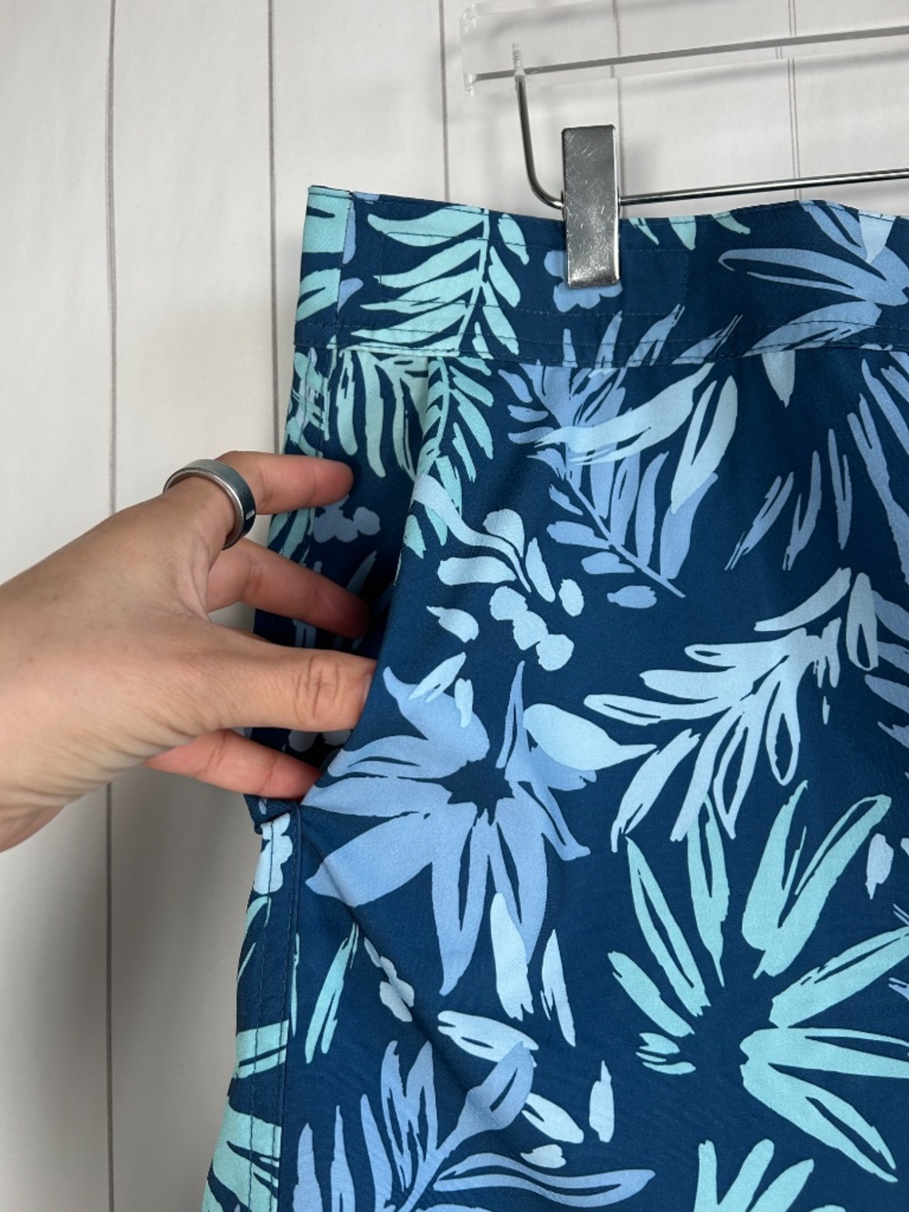 Ripskirt size XL wrap skirt length 2 Botanical blues tropical short pockets NEW - Picture 3 of 9